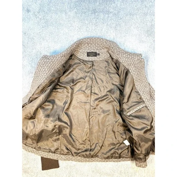 Icelandic Design 3/4 Sleeve Wool Jacket XL sweater sleeve Brown Tweed - Picture 9 of 11